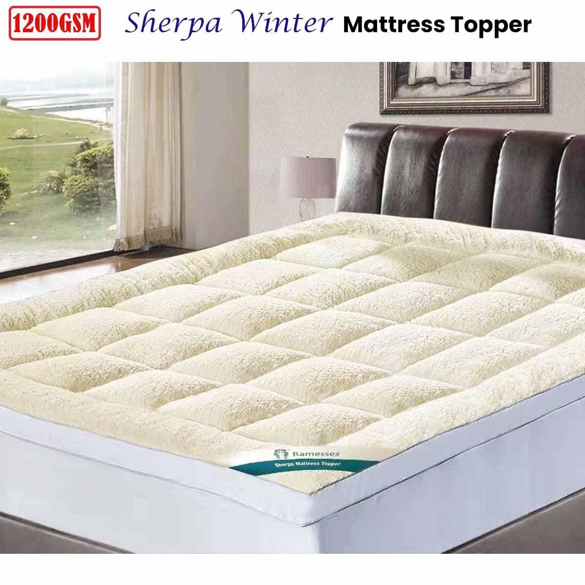 Ramesses 1200GSM Sherpa Winter Mattress Topper King