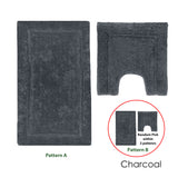 2200GSM 2 Pce Axel 100% Cotton Bath Mat Set Charcoal