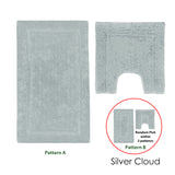 2200GSM 2 Pce Axel 100% Cotton Bath Mat Set Silver Cloud