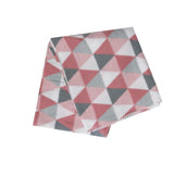 Triangles 175GSM Geometric Pattern Printed Polar Fleece Throw Rug 120 x 150cm Dusty Rose