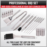 18Pcs BBQ Tool Set Stainless Steel Barbecue Utensil Cooking Grill Outdoor Cook