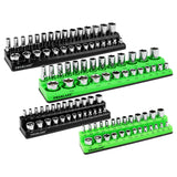 SWANLAKE 4-Piece Magnetic Socket Organizer Tray SAE Metric Socket Holder Tray Drive Socket