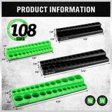 SWANLAKE 4-Piece Magnetic Socket Organizer Tray SAE Metric Socket Holder Tray Drive Socket