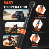 3Pc 1/4" Drive Click Torque Wrench Ratchet Socket Adaptor Extension WorkShop