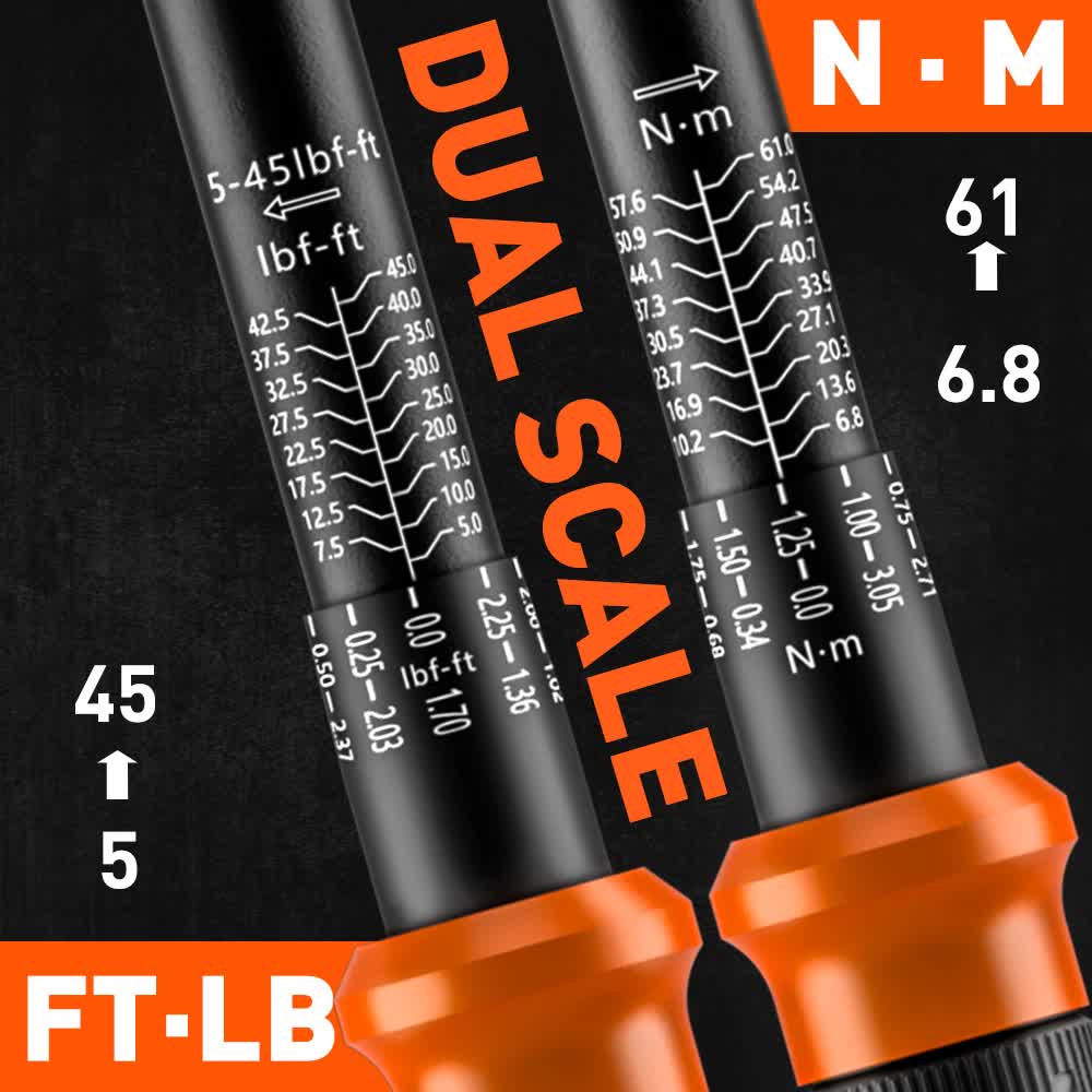 4Pc 3/8" Drive Click Torque Wrench Ratchet Socket  Adaptor Extension WorkShop