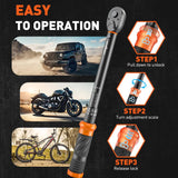 4Pc 3/8" Drive Click Torque Wrench Ratchet Socket  Adaptor Extension WorkShop