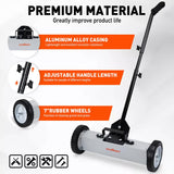 18Inch Magnetic Pick Up Sweeper With Wheels 45LBS Lawn Sweeper Roofing Tools