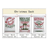 Large Christmas XMAS Hessian Santa Sack Stocking Bag Reindeer Children Gifts Bag, Green - North Pole Mail Service