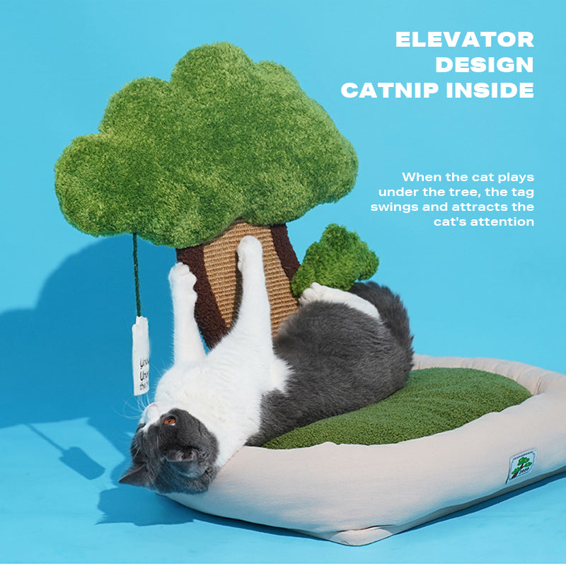 Potted style Cat Bed & scratching post warm pet nest