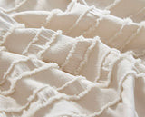 Tufted Boho Striped Embroidery Quilt/Doona/Duvet Cover Set - King Size