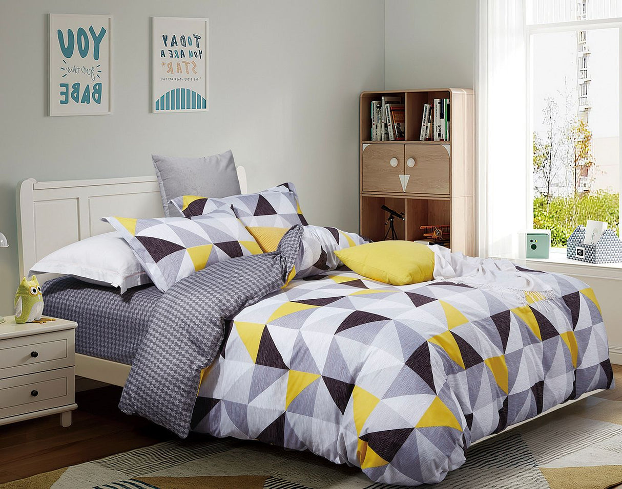 Geometric King Size Duvet Quilt Cover Set