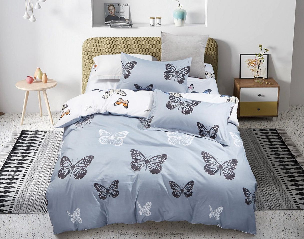 Butterfly Queen Size Quilt/Duvet Cover Set