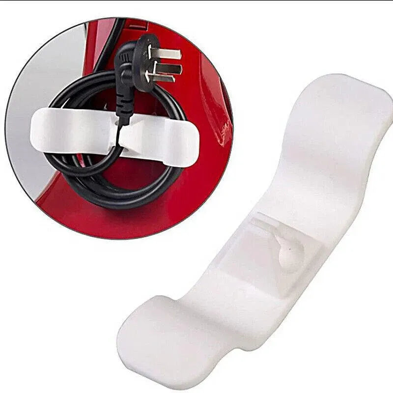 Cord Organizer Wrap Holder 4pcs Kitchen Appliance Cable Winder Adhesive Clip - 2PCS White+2PCS Black