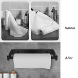 Paper Towel Holder Under Cabinet Wall Mount Stainless Steel Rack Kitchen - Silver