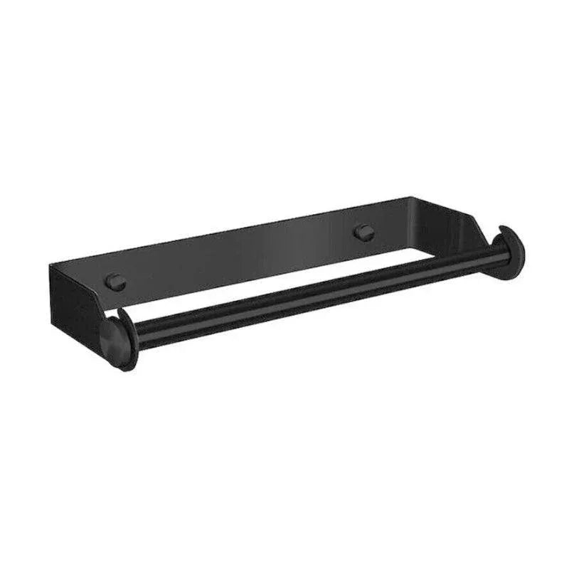 Paper Towel Holder Under Cabinet Wall Mount Stainless Steel Rack Kitchen - Black