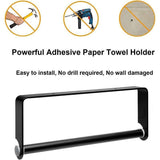 Paper Towel Holder Under Cabinet Wall Mount Stainless Steel Rack Kitchen - Black