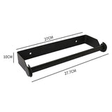 Paper Towel Holder Under Cabinet Wall Mount Stainless Steel Rack Kitchen - Black
