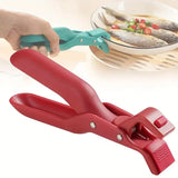 2PCS Anti Slip Silicone Heat Resistant Plate Bowl Clip Holder Kitchen Tool - Red