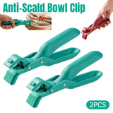 2PCS Anti Slip Silicone Heat Resistant Plate Bowl Clip Holder Kitchen Tool - Red