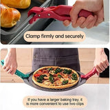 2PCS Anti Slip Silicone Heat Resistant Plate Bowl Clip Holder Kitchen Tool - Red