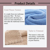Coral Velvet Towel Set Bath Towels Soft Absorbent Quick Dry Face Hand Cloth Home - Blue