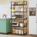 5Tiers Pot Storage Rack Pan Stand Saucepan Holder Cookware Organizer for Kitchen - White