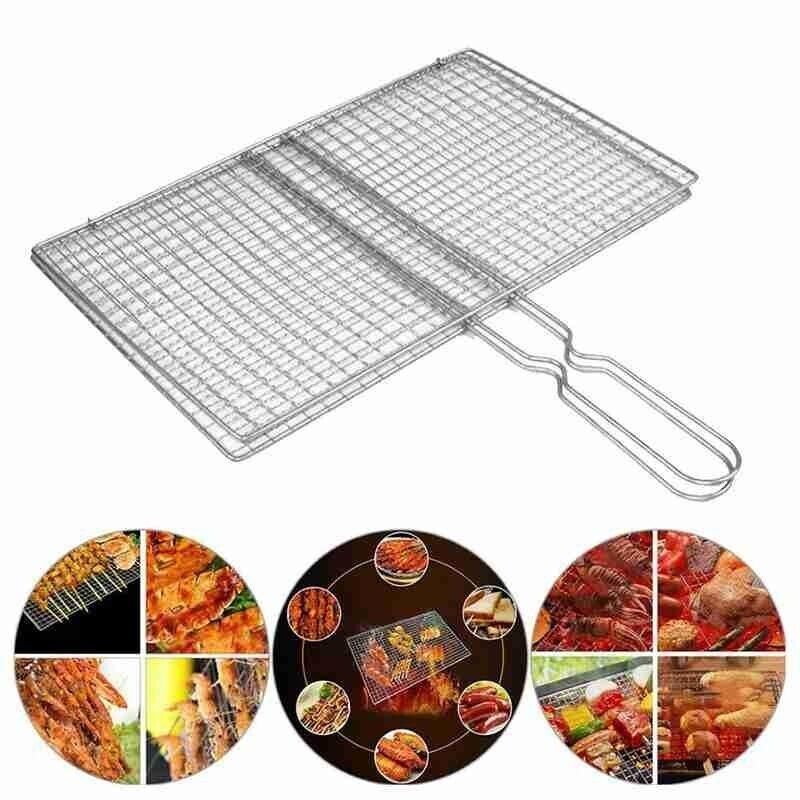 Bbq Fish Grilling Basket Grill Camping Net Meat Vegetable Cooking Kitchen Tool
