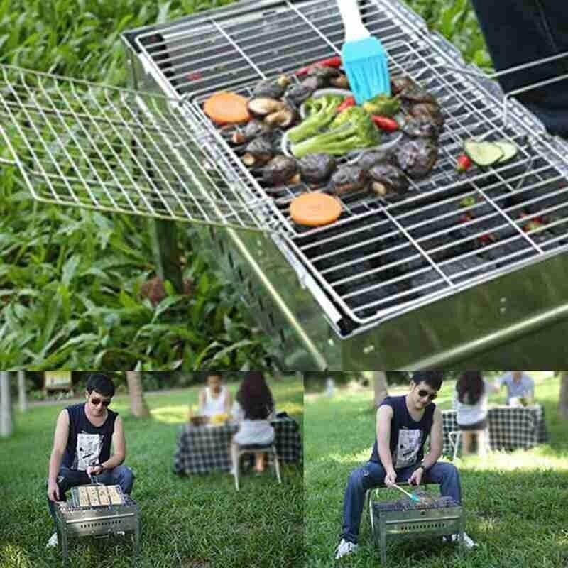 Bbq Fish Grilling Basket Grill Camping Net Meat Vegetable Cooking Kitchen Tool