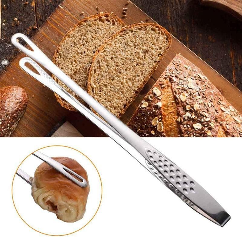 24/28Cm Stainless Steel Kitchen Grill Straight Tweezers Bbq Food Tongs Tools - 24CM