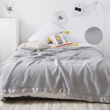 Waffle Sofa Blanket Thin Lightweight Throw Soft Cover Couch Bed Living Room Use - Beige