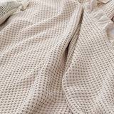 Waffle Sofa Blanket Thin Lightweight Throw Soft Cover Couch Bed Living Room Use - Beige