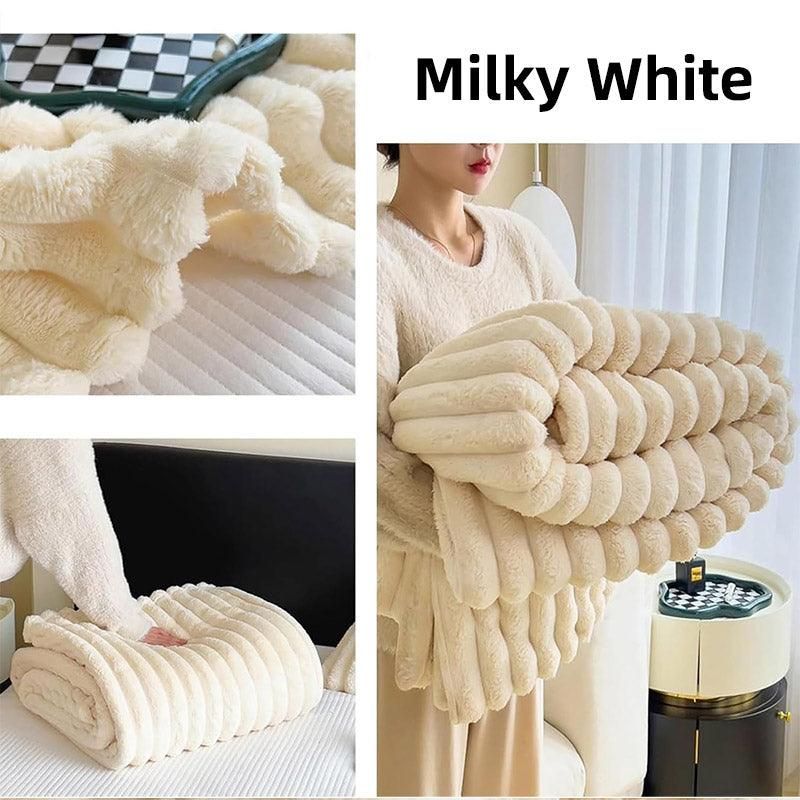 Plush Blanket Leisure Blanket Autumn Winter Warm Nap Throw Soft Cozy - Grey-100x150cm