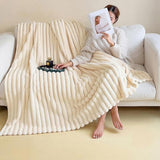 Plush Blanket Leisure Blanket Autumn Winter Warm Nap Throw Soft Cozy - Khaki-100x150cm