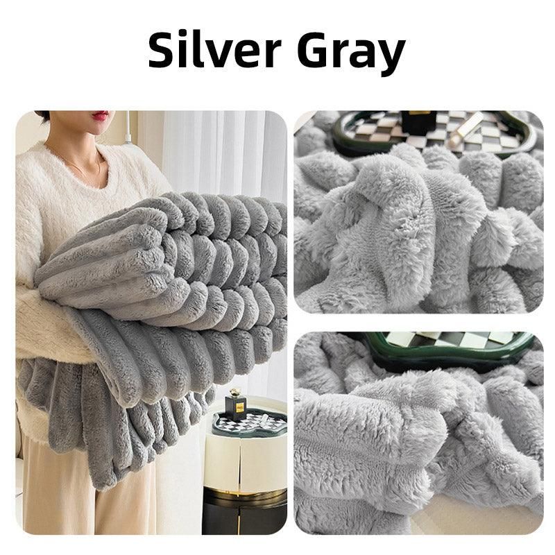 Plush Blanket Leisure Blanket Autumn Winter Warm Nap Throw Soft Cozy - White-150x200cm