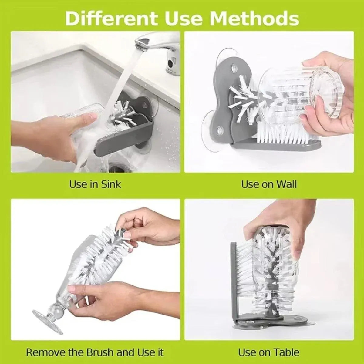 Sink Water Bottle Cleaning Brush Glass Cup Brush Suction Cup Brush Kitchen Tool