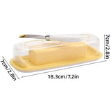 Square Butter Box with Knife Cheese Storage Container Cutting Tray for Kitchen