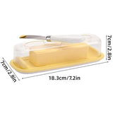 Square Butter Box with Knife Cheese Storage Container Cutting Tray for Kitchen