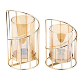 Wrought Iron Candle Holder Romantic Candlestick Ornament Dinner Table Decor Prop - L