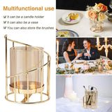 Wrought Iron Candle Holder Romantic Candlestick Ornament Dinner Table Decor Prop - L