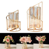 Wrought Iron Candle Holder Romantic Candlestick Ornament Dinner Table Decor Prop - L