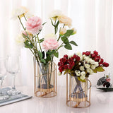 Wrought Iron Candle Holder Romantic Candlestick Ornament Dinner Table Decor Prop - L