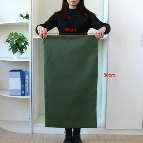Canvas Drawstring Large Bag Pouch Clothes Craft Storage Laundry - Black-48X80cm
