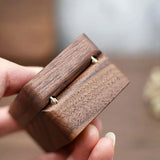 Wooden Ring Jewellery Box High Storage Box with Three Compartments for Rings