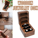 Wooden Ring Jewellery Box High Storage Box with Three Compartments for Rings
