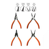 4 Pcs 7inch Circlip Plier Snap Ring Pliers Heavy Duty External Internal With Pouch