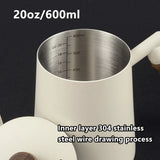 600ml Stainless Steel Coffee Pour Over Kettle Heat Resistant Home Café Brewing - Beige