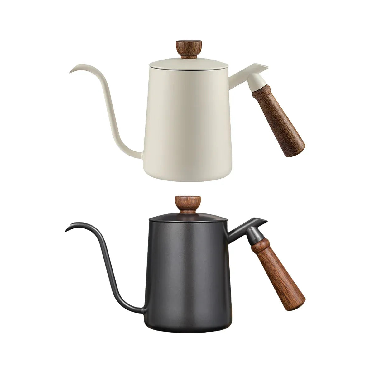 600ml Stainless Steel Coffee Pour Over Kettle Heat Resistant Home Café Brewing - Black
