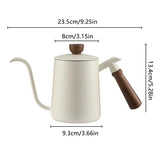 600ml Stainless Steel Coffee Pour Over Kettle Heat Resistant Home Café Brewing - Black