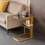 Modern Living Room Side Table 2 Tier Rounded Corners Easy Clean