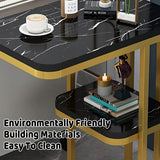 Modern Living Room Side Table 2 Tier Rounded Corners Easy Clean